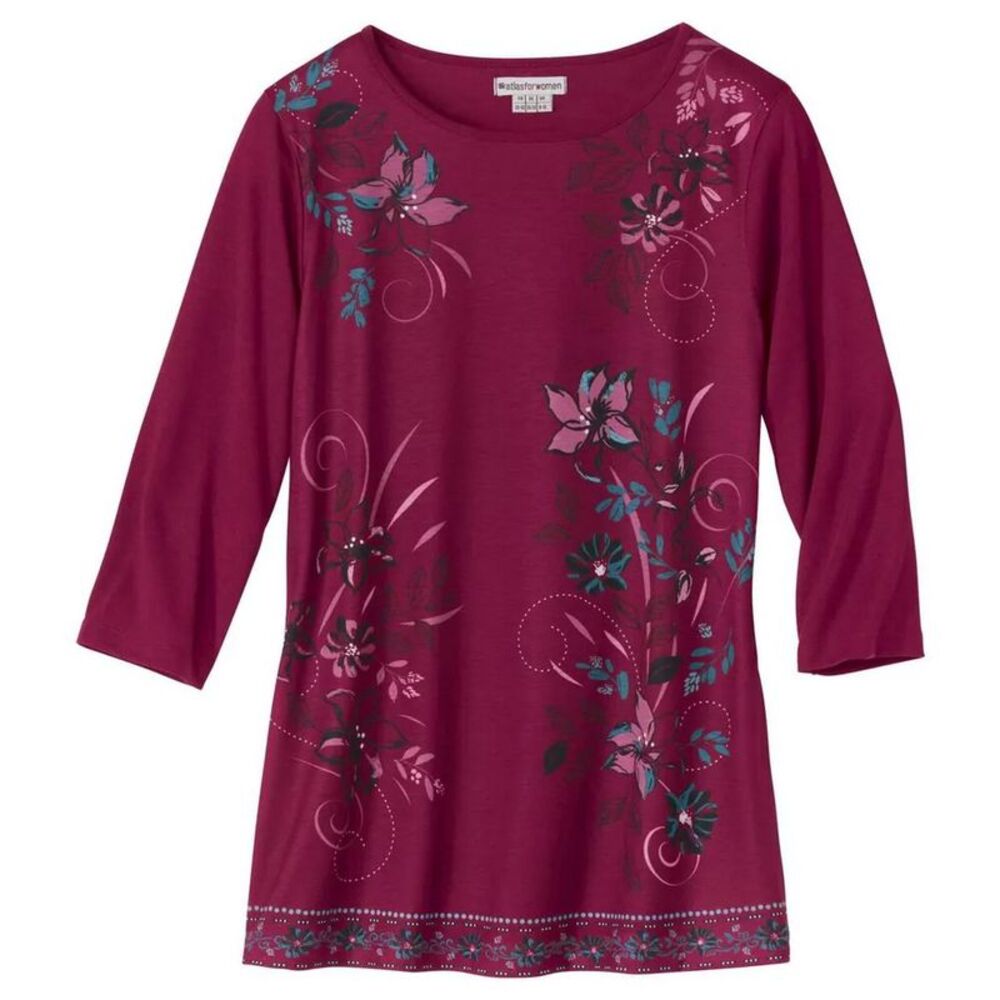 Atlas for Women Womens/Ladies Boat Neck Tunic / Raspberry